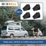 Premium 4-Pack Rubber Wheel Chocks for Car, RV, Truck & ATV - 8x4x6 Black