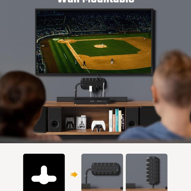 Superdanny Surge Protector: 18 Outlets, USB Ports | Black