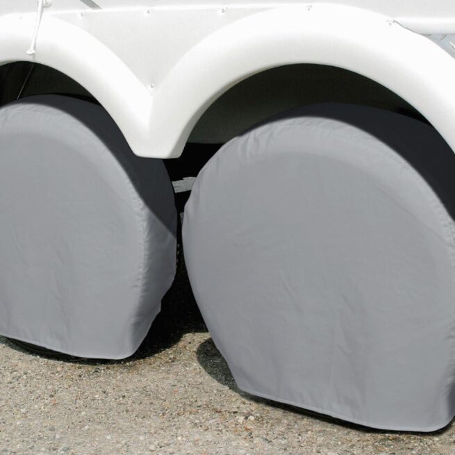 Explore Land Tire Covers 4 Pack - Tough Wheel Protector for Truck, SUV, Trailer
