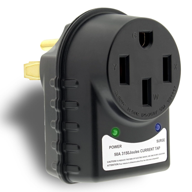 50 AMP RV Surge Protector Plug - Camper Circuit Power Extension Cord