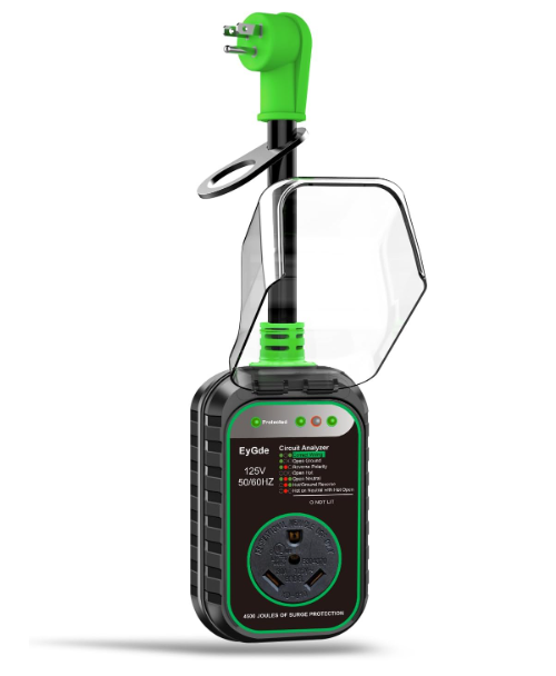 EyGde 30A RV Adapter: Surge Protector, Patented Male to Female Plug