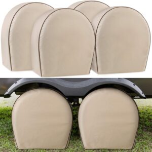 Leader Accessories 4-Pack Tire Covers - Heavy Duty Waterproof - Universal Fit - Tan