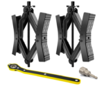 2Pcs Camper Wheel Chock Stabilizer: Heavy Duty RV Tire Lock + Wrench