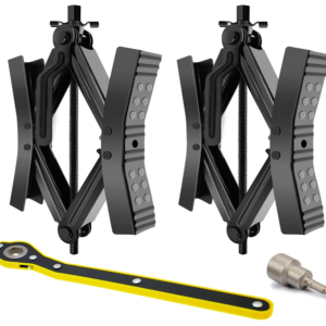 2Pcs Camper Wheel Chock Stabilizer: Heavy Duty RV Tire Lock + Wrench