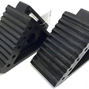 MAXXHAUL 70472: 2-Pack Heavy Duty Black Wheel Chocks, Solid Rubber, 8"x4"x6