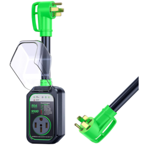 GEARGO 50A RV Surge Protector: Full Protection (9500 Joules), Green