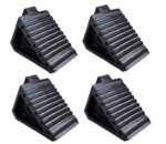 Premium 4-Pack Rubber Wheel Chocks for Car, RV, Truck & ATV - 8x4x6 Black