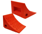 SECURITYMAN Wheel Chocks (2 Pack) - Non-Slip Rubber for Trailers, RVs - Orange