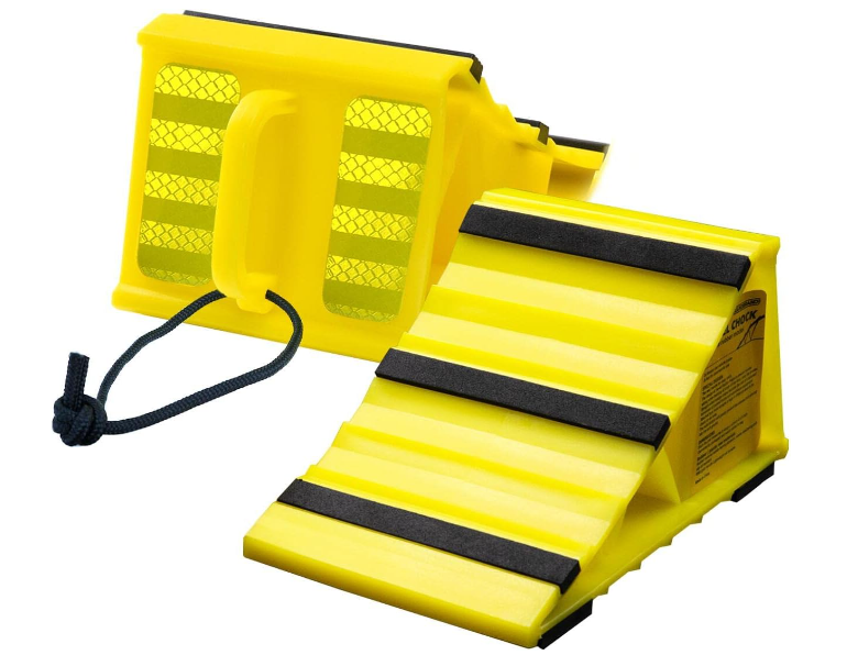LEAD BRAND Wheel Chocks: Non Slip Base, RV&Trailer, L8xW4.7xH4.1, Pack of 2