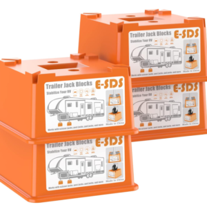 Trailer Jack Blocks 4 Pack: RV Camper Leveling Blocks for Tongue Jacks & Stabilizers